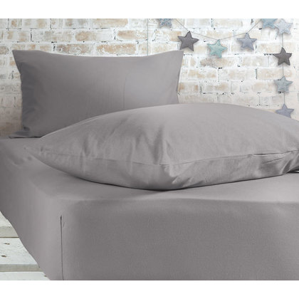 King Size Fitted Bed Sheet 180x200+35cm Cotton NEF-NEF Jersey/ Light Gray 029421