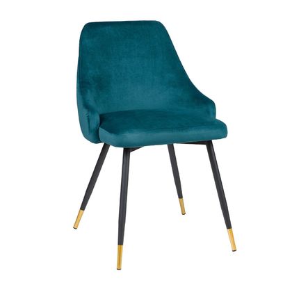 Καρέκλα Velvet Varossi Ioli Πετρόλ/Χρυσό Πόδι 49.5x55x81cm