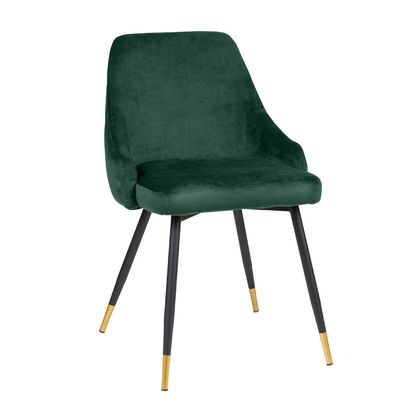 Καρέκλα Velvet Varossi Ioli Κυπαρισσί/Χρυσό Πόδι 49.5x55x81cm