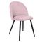 Σετ 4τμχ Καρέκλα Μέταλλο Βαφή Μαύρο / Ύφασμα Velure Dirty Pink 50x57x81cm ZWW Bella ΕΜ759,1