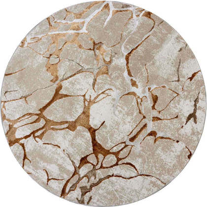 Χαλί Φ165cm Ροτόντα Madi Marble Beige Gold