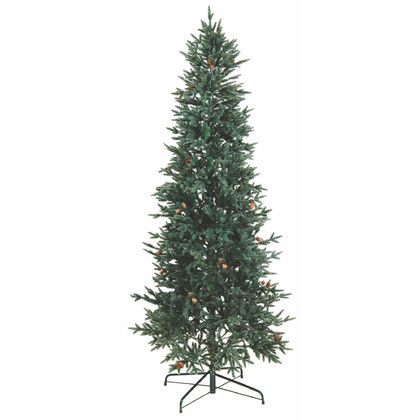 Χριστουγεννιάτικο Δέντρο Πράσινο με Μεταλλική Βάση Slim PVC 210cm 3434