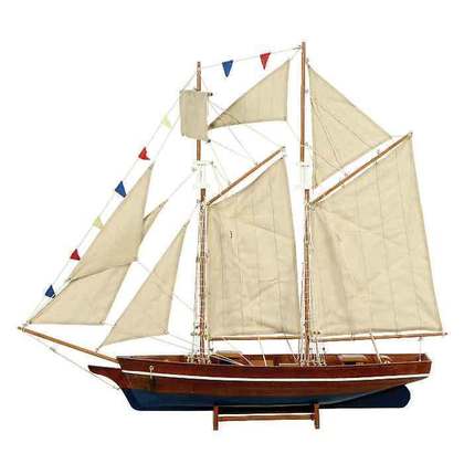 Wooden Christimas Boat 150x23x136(h)cm Brown-Blue 31108