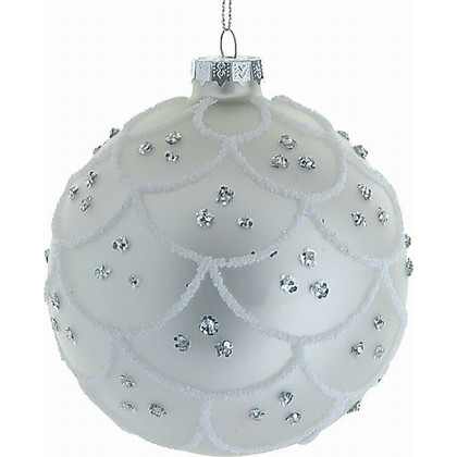 Χριστουγεννιάτικη Μπάλα Γυαλί Με Στρας 8cm
