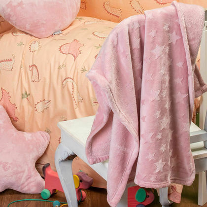 Baby's Blanket Fleece Starito Pink 107x160 Melinen Home 100% Polyester