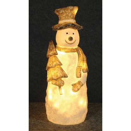 Φωτιζόμενος Ακρυλικός Χιονάνθρωπος Με Θερμό Φωτισμό 13 x 13 x 35 (H)cm