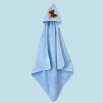 Baby Cloak 75x75 Melinen Home Baby Collection Ted Blue 100% Cotton