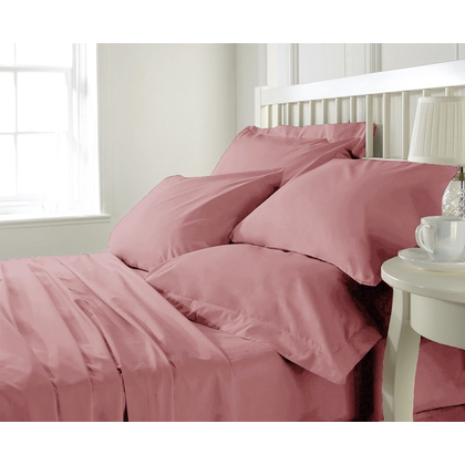 Set Of 2 Pillowcase Oxford 50x70+5 Anna Riska Prestige Blush Pink Poplin