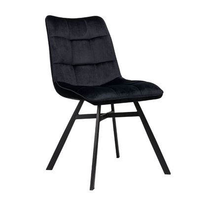 Καρέκλα Δείπνου Ύφασμα Velvet Varossi Simona Μαύρο 46x61x85 cm