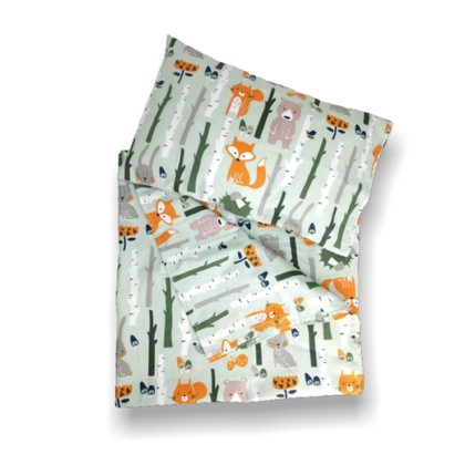 Baby's Crib Sheet & Pillowcase Set 2pcs (108x150,30x50) Ninna Nanna Wood Story 100% Cotton 144TC