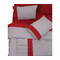 Single Fitted Bed Sheets Set 100x200+25 Viopros Supreme Grey/Red 100% Cotton Poplin 170TC