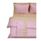 Single Fitted Bed Sheets Set 100x200+25 Viopros Supreme Dusty Pink/Beige 100% Cotton Poplin 170TC