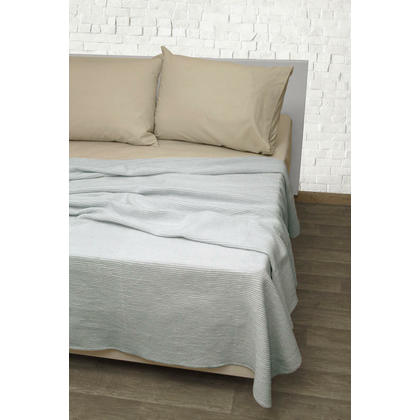 Single Piquet Blanket 160x220 Viopros Melina Ciel 60% Cotton 20% Acrylic 20% Polyester