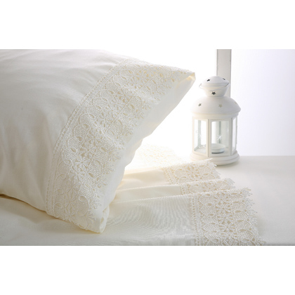 Double Bridal Lace Bedsheets Set 240x265 Viopros Wedding Time 4 Ecru 100% Cotton