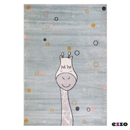 Παιδικό Χαλί 133x190 Ezzo Tiny Giraffe A868AJ8 L. Blue