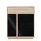 Curtys συρταριέρα με 4 συρτάρια 89x45x104εκ. Sonoma Oak / Μαύρη γυαλιστερή λάκα