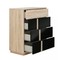 Curtys chest of 4 drawers 89x45x104cm Sonoma Oak / Black high gloss lacquer