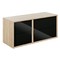 Curtys Τv stand with drawers 119x45x53cm Sonoma Oak/ Black high gloss lacquer