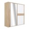 Curtys ντουλάπα με 2 συρόμενες πόρτες & καθρέφτη 221x61x214εκ. Sonoma Oak / Λευκή γυαλιστερή λάκα