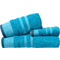 Towels Set 3pcs (30x50,50x100,70x140) Viopros Hawaii Petrol 100% Cotton 