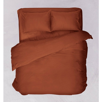 Double Bedsheet 220x260 Viopros Basic Terracotta Cotton-Polyester