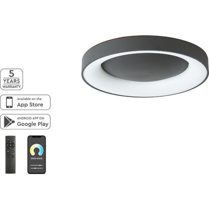 Φωτιστικό Πλαφονιέρα Οροφής Γραμμικό LED 60x60x9,5cm Homelighting Amaya 77-8153 Μαύρο