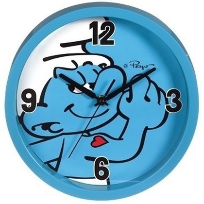 Wall Clock D.25cm Smurf BE06740
