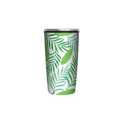 Επαναχρησιμοποιούμενo Ποτήρι Bamboo Slide Cup 17x11x8,5cm SlideCUP* Jungle Leaves BCS107