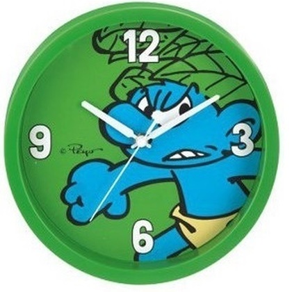 Παιδικό Ρολόι Τοίχου Δ.25cm Smurf Green BE27313