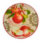 Round Glass Plate with Apples 30cm ZGS14A