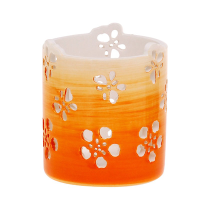 Tealight Ceramic Orange Candle Holder 8x9cm DFP37/930O