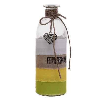 Γυάλινο Διακοσμητικό Μπουκάλι 8x8x22cm Πράσινο HOG111295