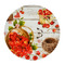 Round Glass Plate with Cherry 30cm ZGS14C