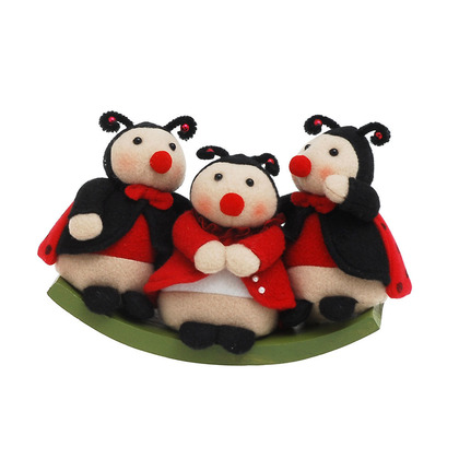 Decorative Fabric Ladybugs on a Swing 20x8x15cm YUY108987