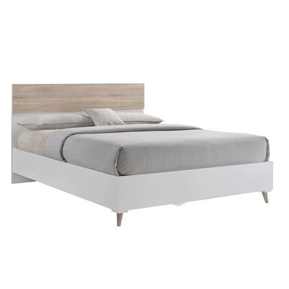 Υπέρδιπλο Κρεβάτι Melamine Paper 157x203x100cm(Στρώμα 150x200cm) ZWW Alida Sonoma/ Λευκό Ε7348,2