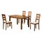Σετ Τραπεζαρία με Τέσσερις Καρέκλες Ξύλο Honey Oak-PVC Εκρού (Τραπέζι 120+30x80x74cm)(Καρέκλα 45x52x97cm) ZWW Miller Ε781,1S