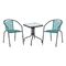 Σετ Βεράντας - Κήπου: Τραπέζι + 2 Πολυθρόνες PE Μπλε, Μέταλλο Μαύρο Table:70x70x70 Chair:53x65x76 ZWW Baleno-Funky Ε242,8S