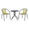 Σετ Βεράντας - Κήπου: Τραπέζι + 2 Πολυθρόνες PE Κίτρινο, Μέταλλο Μαύρο Table:Φ60x70 Chair:53x65x76cm ZWW Baleno-Funky Ε242,7S