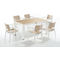 Σετ Τραπεζαρίας Πολυπροπυλένιο (Τραπέζι 150x90x75 +6 Πολυθρόνες 58x54x82) Regnum Χρώμα Ivory-White