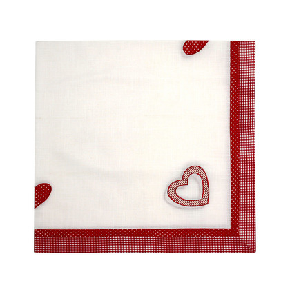 Tablecloth 90x90cm White/ Red QYF968/90