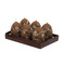 6pcs. Candles Brown Egg with Flowers 15x10x6cm ZG 09/3008