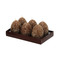 6pcs. Candles Brown Egg with Flowers 15x10x6cm ZG 64/3840