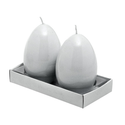 2pcs. Candle White Egg 15x8x10cm ZG 61/2030