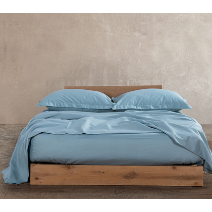 King Size Fitted Bed Sheet 180x200+35 NEF-NEF Elements/Dusty Aqua 100% Pennie Cotton Sateen 300TC