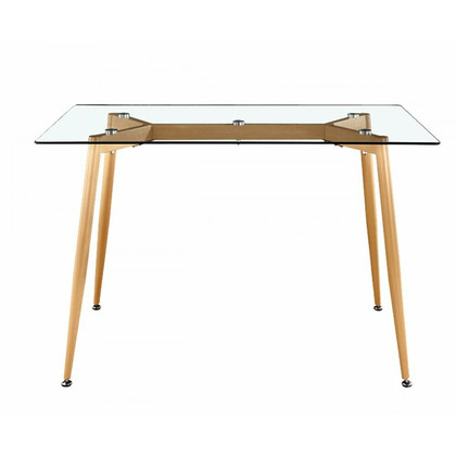 Τραπέζι Μέταλλο-Γυαλί 120x80x75 MILD Φυσικό Χρώμα