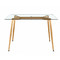 Τραπέζι Μέταλλο-Γυαλί 120x80x75 MILD Φυσικό Χρώμα