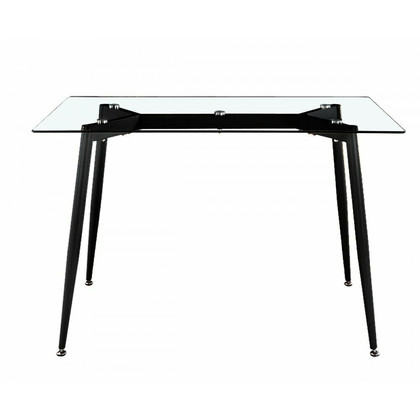 Τραπέζι Μέταλλο-Γυαλί 120x80x75 MILD Μαύρο Χρώμα
