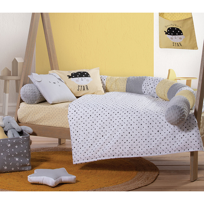 Baby's Crib Sheets Set 3pcs 120x170 NEF-NEF Rock Star Boy/Yellow 100% Cotton 180TC