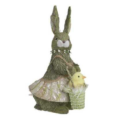 Decorative Fabric/Polyfoam Rabbit Green 15x12x35cm Inart 1-70-530-0020