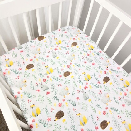 Baby's Crib Fitted Sheet 142x100+13 Ninna Nanna Best Little Friends 100% Cotton 144TC
